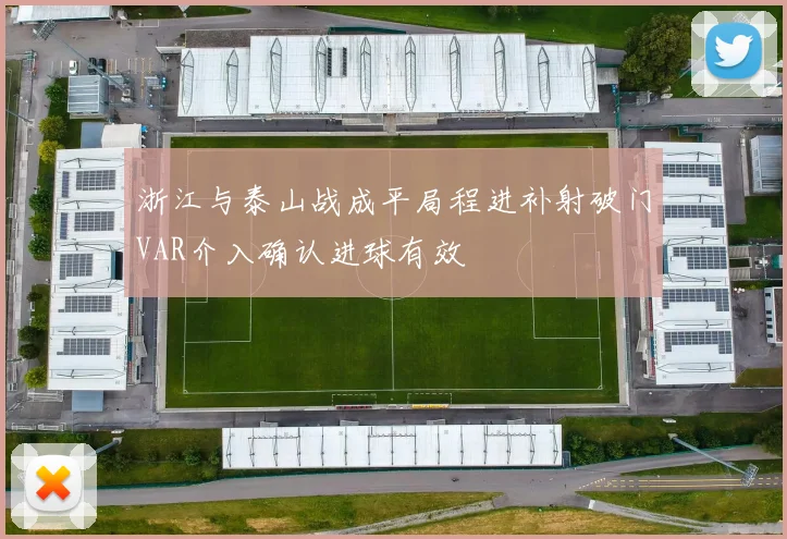 浙江与泰山战成平局程进补射破门VAR介入确认进球有效